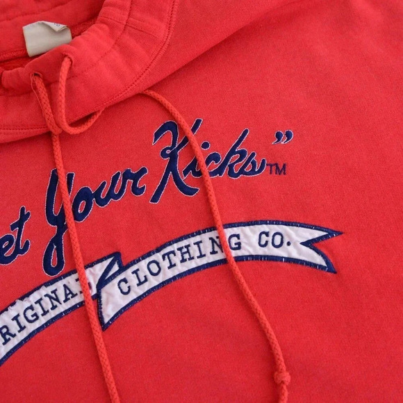 Vintage Route 66 Clothing Co Embroidered Get Your Kicks  Red Mockneck Sweater M - Picture 11 of 11